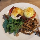 Eggs Benedict With Side Of Mushrooms