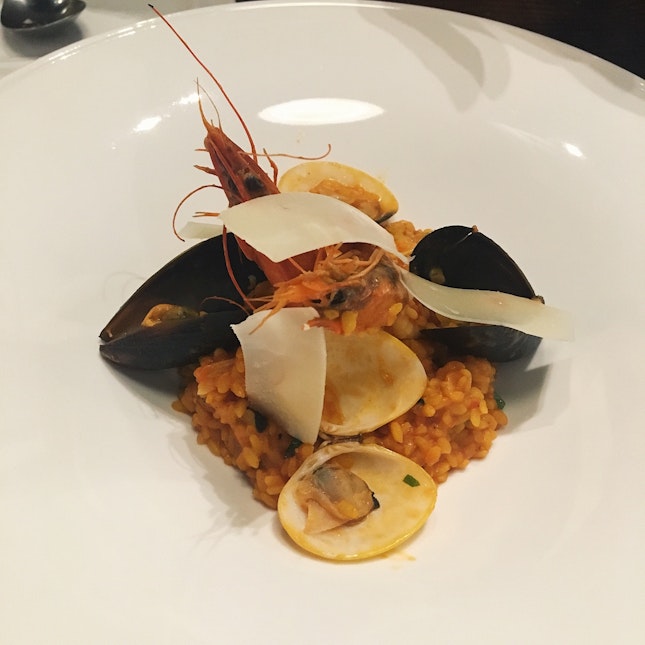 Risotto with Tiger Prawns, Mussels & Clams with Semi-Dried Tomato Sauce (RM38)