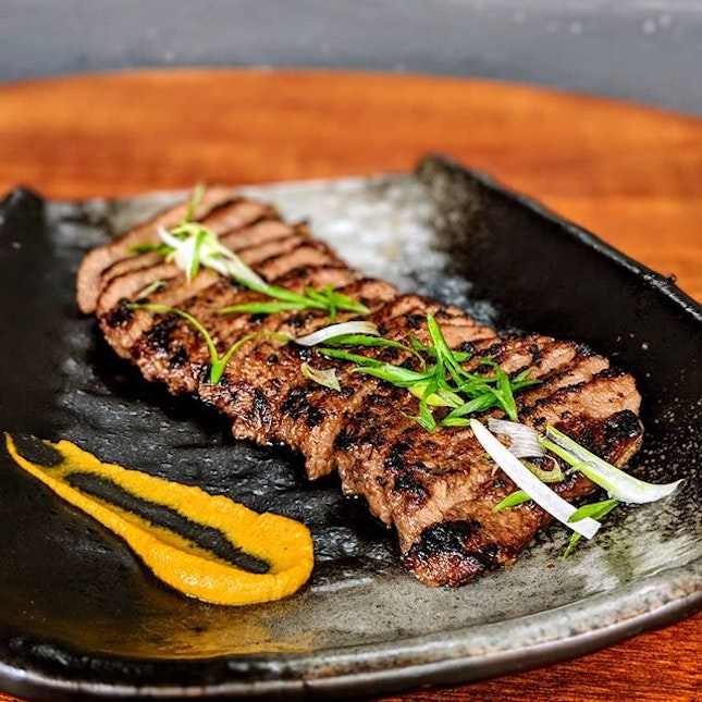 [Outram/INVITED TASTING] This tender Gyuniku Teriyaki – Grilled Steak ($16) was cooked to perfection, resulting in an almost melt-in-your-mouth consistency.