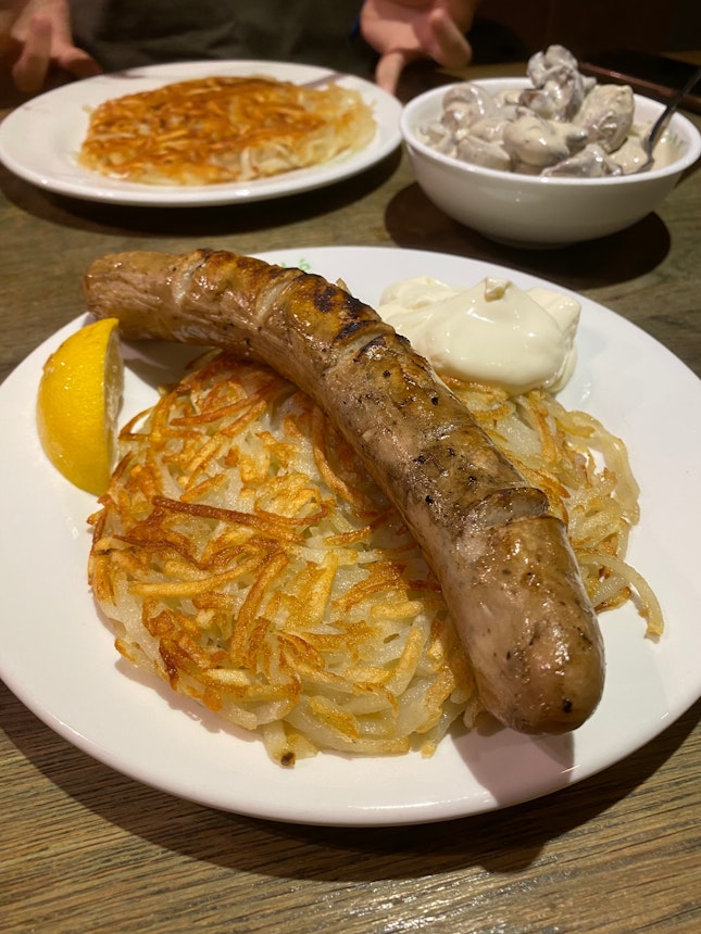 Swiss Rosti With Veal Sausage