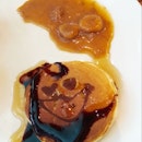 Pancake With Maple Syrup, Chocolate Sauce & Banana Sauce