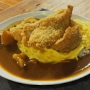 Fish Katsu Omelette Curry Rice