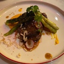 Grilled Striploin with Carrot Puree and Sautéed Asparagus