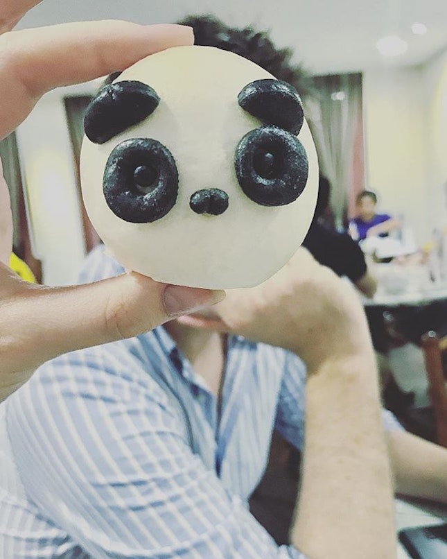 Sesame paste filled gorgeous panda shaped bao!