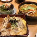 Chicken Katsu Don $10.8, Potato Salad $7, Spicy Tonkotsu Seafood Ramen ~$14