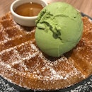 Waffle with Kyoto Green Tea Ice Cream (10$?)