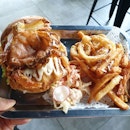 Seafood Prawn Roll Burger from OBar!