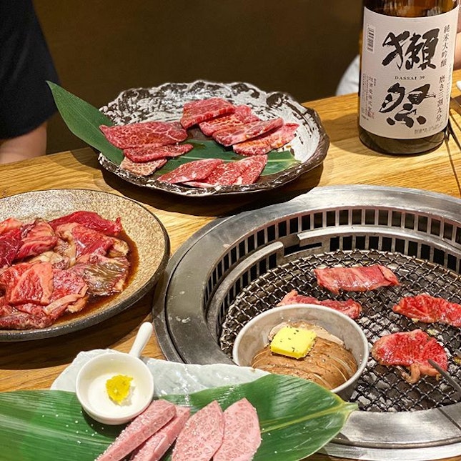 Japanese BBQ meats and good Sake.