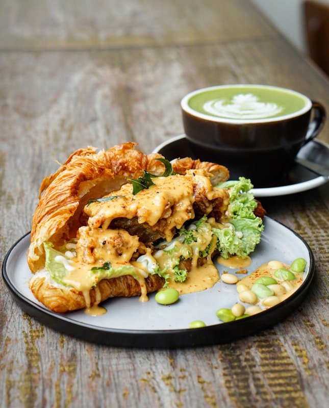 Salted Egg Soft Shell Crab Croissant