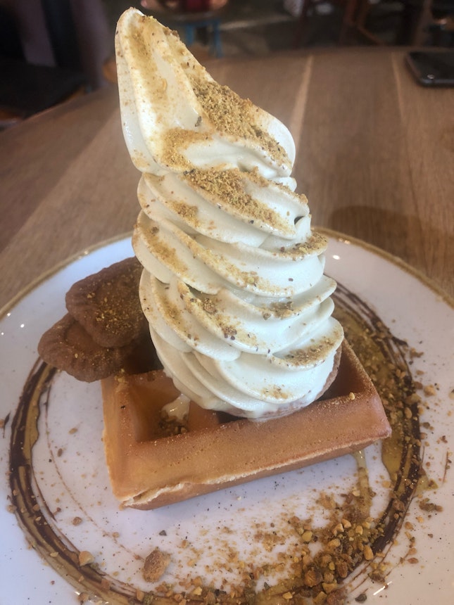 Roasted Pistachio Ice Cream Waffle