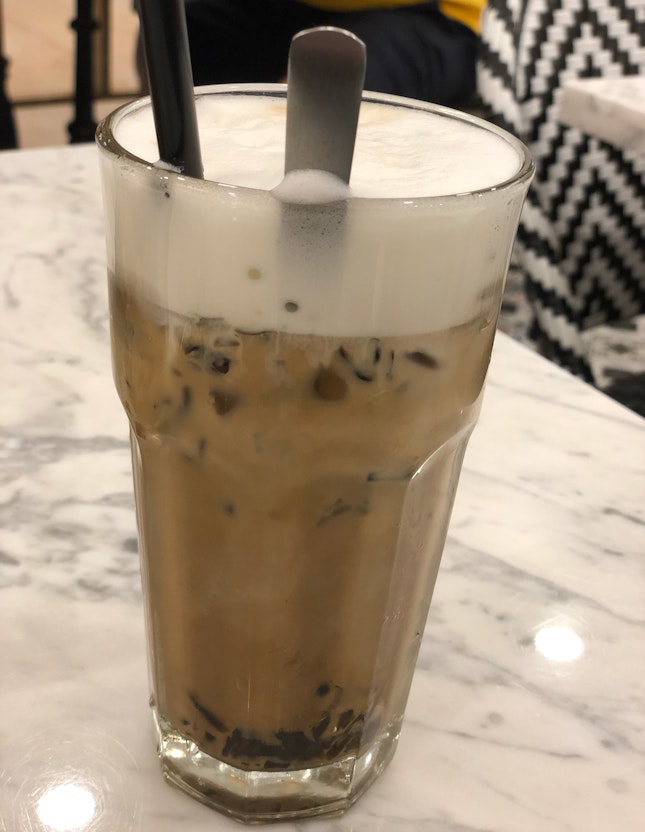 Signature Ice Hainanese Tea With Grass Jelly (No Sugar)