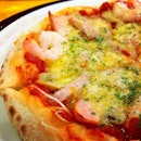 Mixed Pizza (Sausage, Bacon, Shrimp & Mushroom) @ Yomenya Goemon