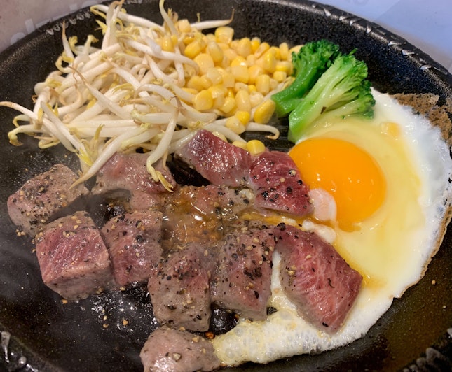 100g Diced Cut Steak With Egg | $11.90