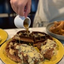 Salted Egg Chicken & Waffles