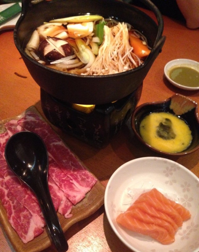 Beef and Salmon Sukiyaki Set