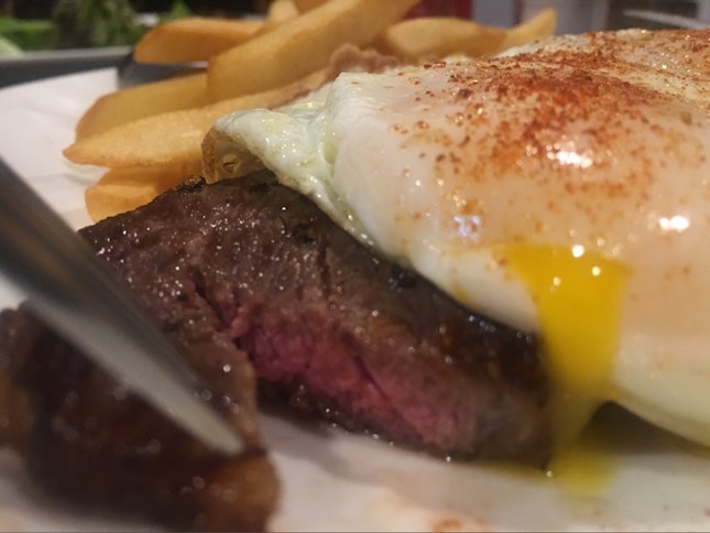Black Angus Striploin With Fried Egg And Fries