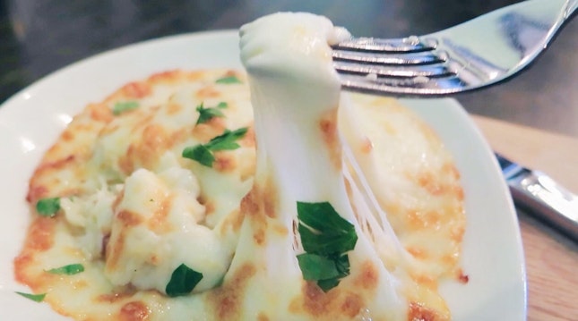Lasagna di Pollo - baked layer pasta w chicken bechamel sauce (appetizer portion)