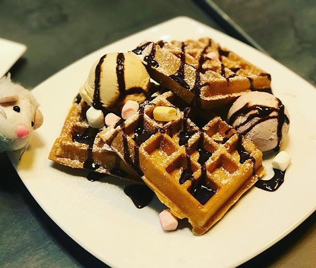 A little waffle a day with yummy ice cream makes my day complete.