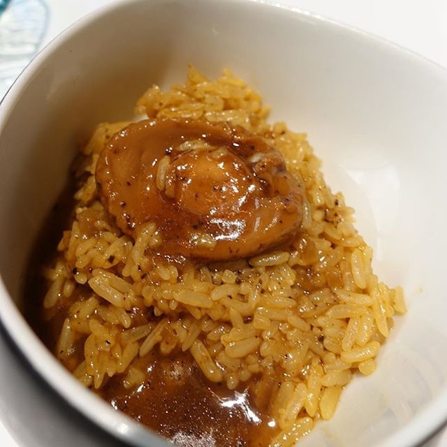 Abalone with truffle rice.
