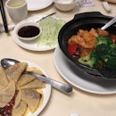 Braised Beancurd with Seafood served in Claypot & ‘Jin Ling’ Roast Duck (half)