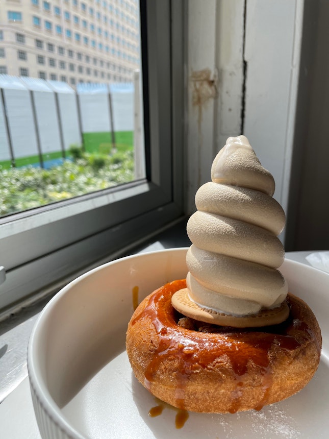 Mochi Donut with Soft Served Ice cream
