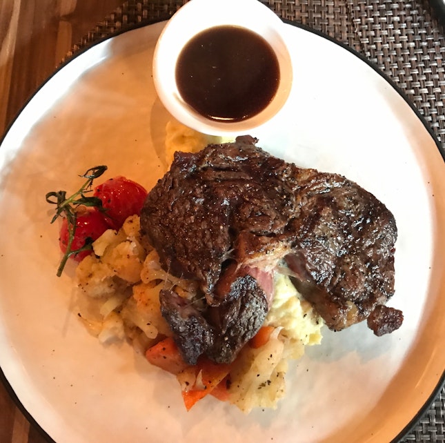 Grilled Rib Eye at The Fine Line