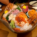 A Bowl Of Fresh Sashimi For 4