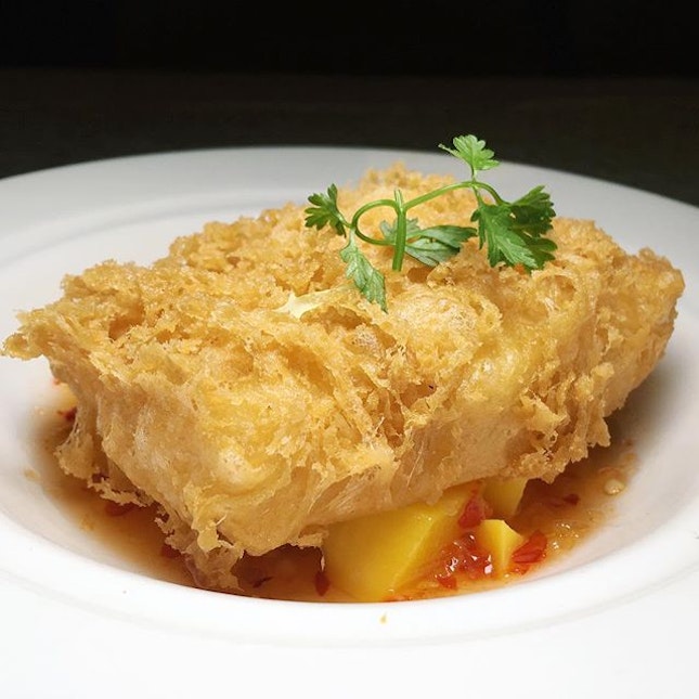 Deep Fried Sea Perch Fillet with Spicy Mango Sauce from Yan Ting at The St.