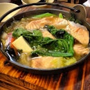 Salmon belly miso soup is good stuff!