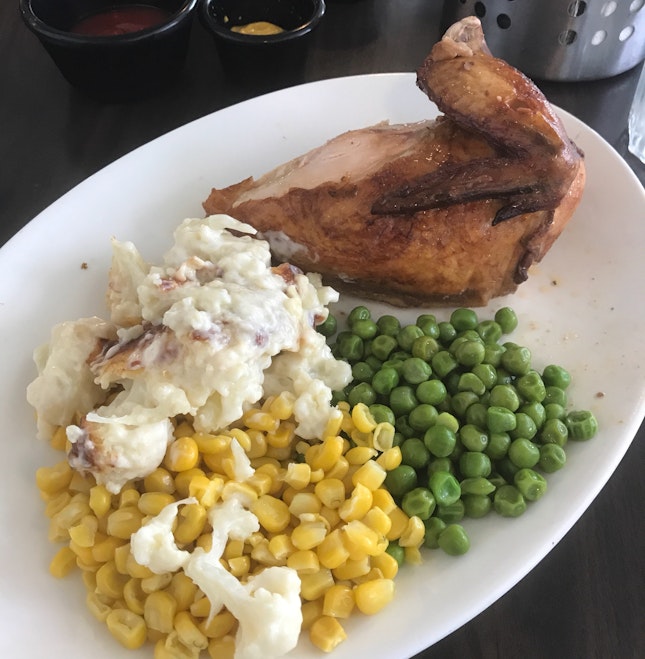 Quarter chicken with hot sides [$12.50]