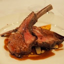 Slow cooked lamb rack with roasted parsnips and red wine sauce [$48]