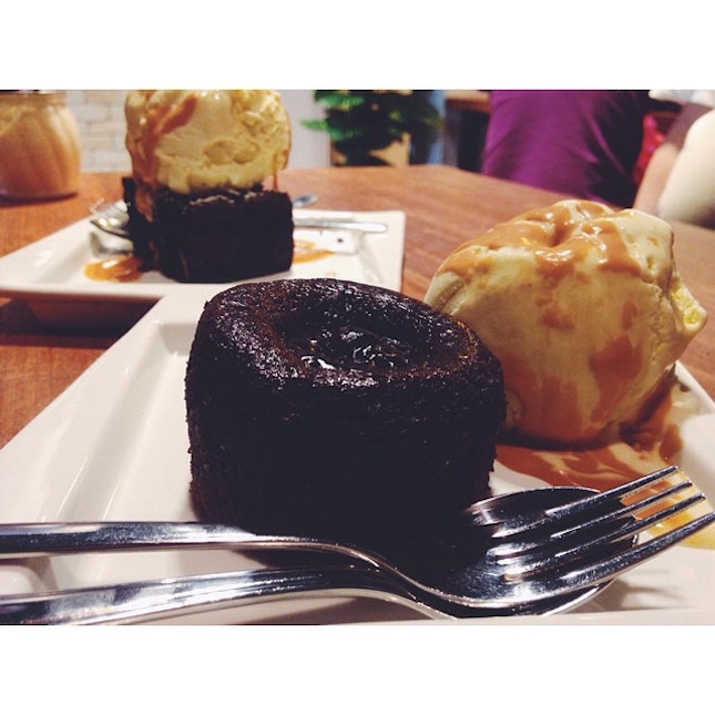Always needing this  #moltenchocolatecake #gelato #dessert #brownie