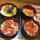 Sashimi, Salmon And Yakitori Chicken Don