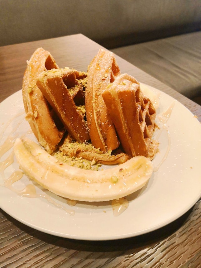 Peanut Butter And Banana Waffle 
