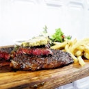 Signature Steak (Sirloin - $29.50 for 200g or Ribeye - $29.90 for 200g) topped with avocado butter and their in-house gravy!