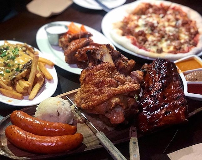 3 Big Pigs ($90) with ribs, sausages and pork knuckle.