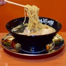 Ramen craving satisfied with a bowl of ramen filled with flavourful garlic infused tonkotsu soup broth.