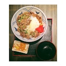 Tokyo Gyudon- thinly sliced beef with spring egg and sweet sauce.