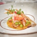 Red Sicilian Prawns "Gamberro Rosso" with Edamame, Olive Oil, Bread, Noilly Prat Vermouth Sauce, Smoked Duck

This appetiser that sets the mood for more good food that's coming next.