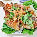 Deep-Fried 3 Tastes Sea Bass (SGD $22) @ Toi Thai Kitchen.