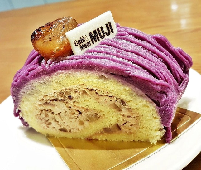 Sweet Purple Potato And Chestnut Roll (SGD $7.90) @ Muji Cafe.