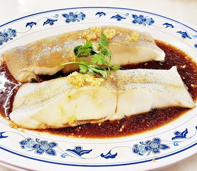 Steamed Black Halibut Fillet Hong Kong Style (SGD $26) @ New Ubin Seafood.