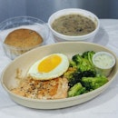 💚 [GRABFOOD] The Soup Spoon Union ~ Grilled Salmon Fillet Meal (S$23.10) 💚

Juicy Grilled Salmon Fillet, served with healthy Steamed Broccoli with Dukkah, a cheery Sunny Side Up Egg and a nourishing portion of Velvety Mushroom Stronganoff Soup.