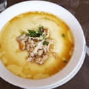Steamed Egg with Crab-Meat; My favourite side dish to go along with my favourite chicken rice!
