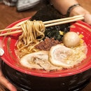 Tonkotsu Spicy Miso ($17.80) Break a sweat by tucking into this intimidating bowl from @machidashotensingapore featuring a medley of Chicken and Pork Bone!