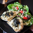 Japanese Sesame Eggs Toast ($7.80) at @cplus.sg Eggs with Japanese sesame sauce,onions and topped with seaweed.