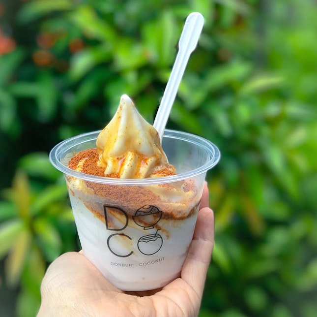 Coconut softserve [$4.90] In collaboration with @soicocosg, @docosg serves up don (rice bowls)  and coconut water / softserve and hence the name - DO-CO?