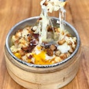 Mac & Cheese [$9.90] with soft egg [$1.20] .
