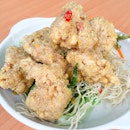 • Wee's Family Coffee Shop 03/05: Salted Egg Prawn Balls $16: Are you a salted egg person?