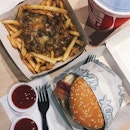 Burger and fries for dinner!